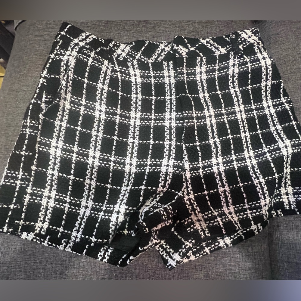 Shein Black and White Tweed Shorts - US12 -XL
